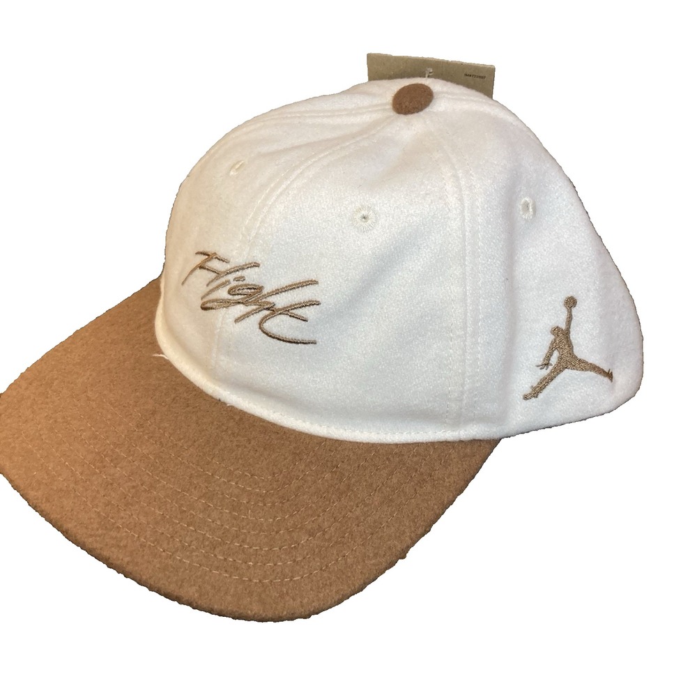 NEW Nike Air Jordan Fly Flight Unstructured Strapback Hat White Brown L/XL